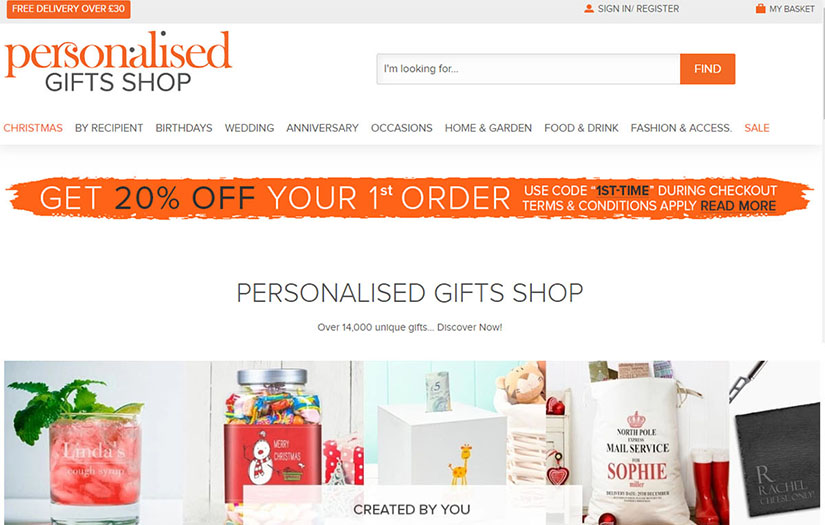 Personalised Gifts Shop screenshot 1